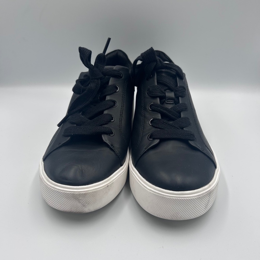 Naturalizer Morrison 2.0 Black Leather Platform Sneakers Womens Size 10M Low Top